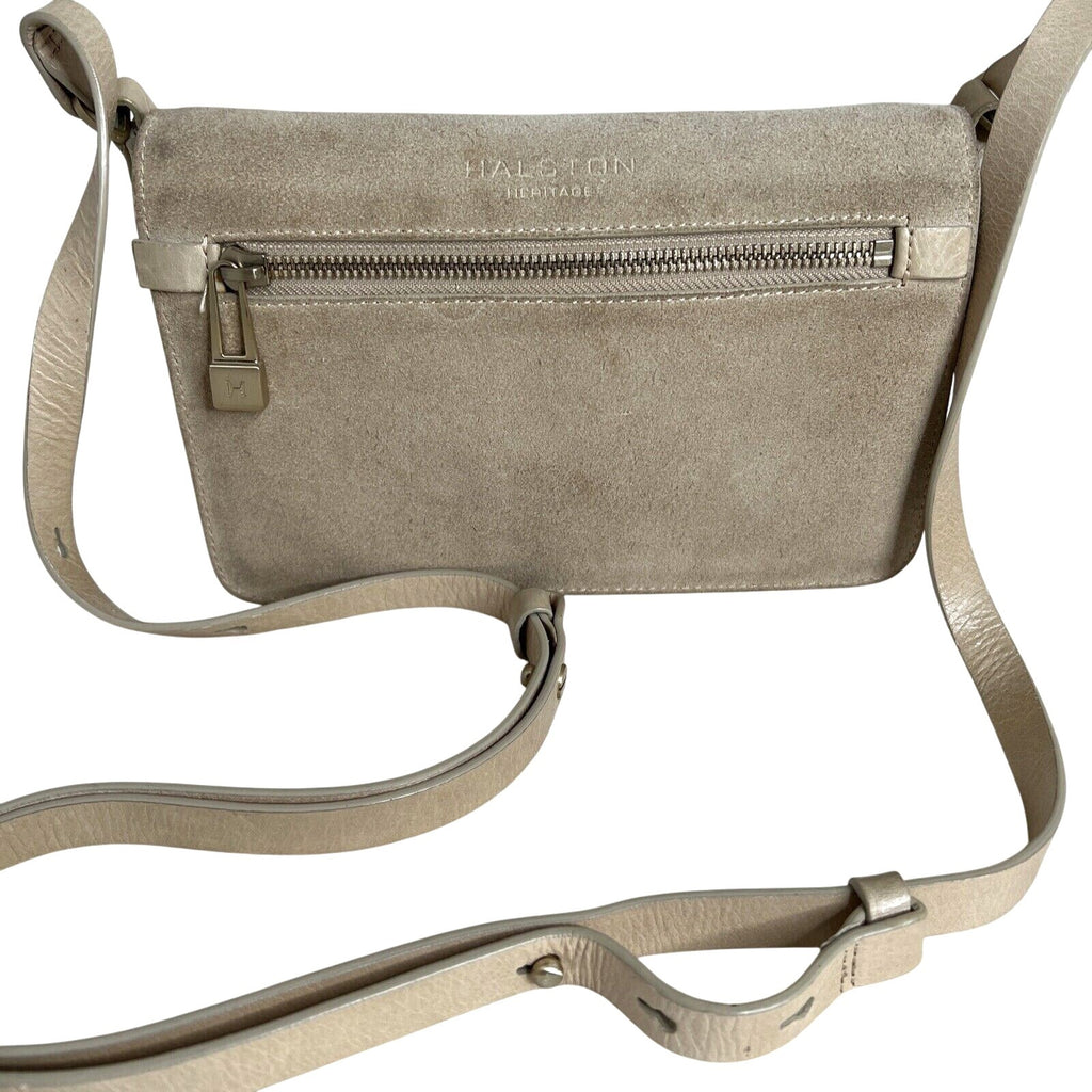 Halston Heritage Beige Leather Crossbody Bag