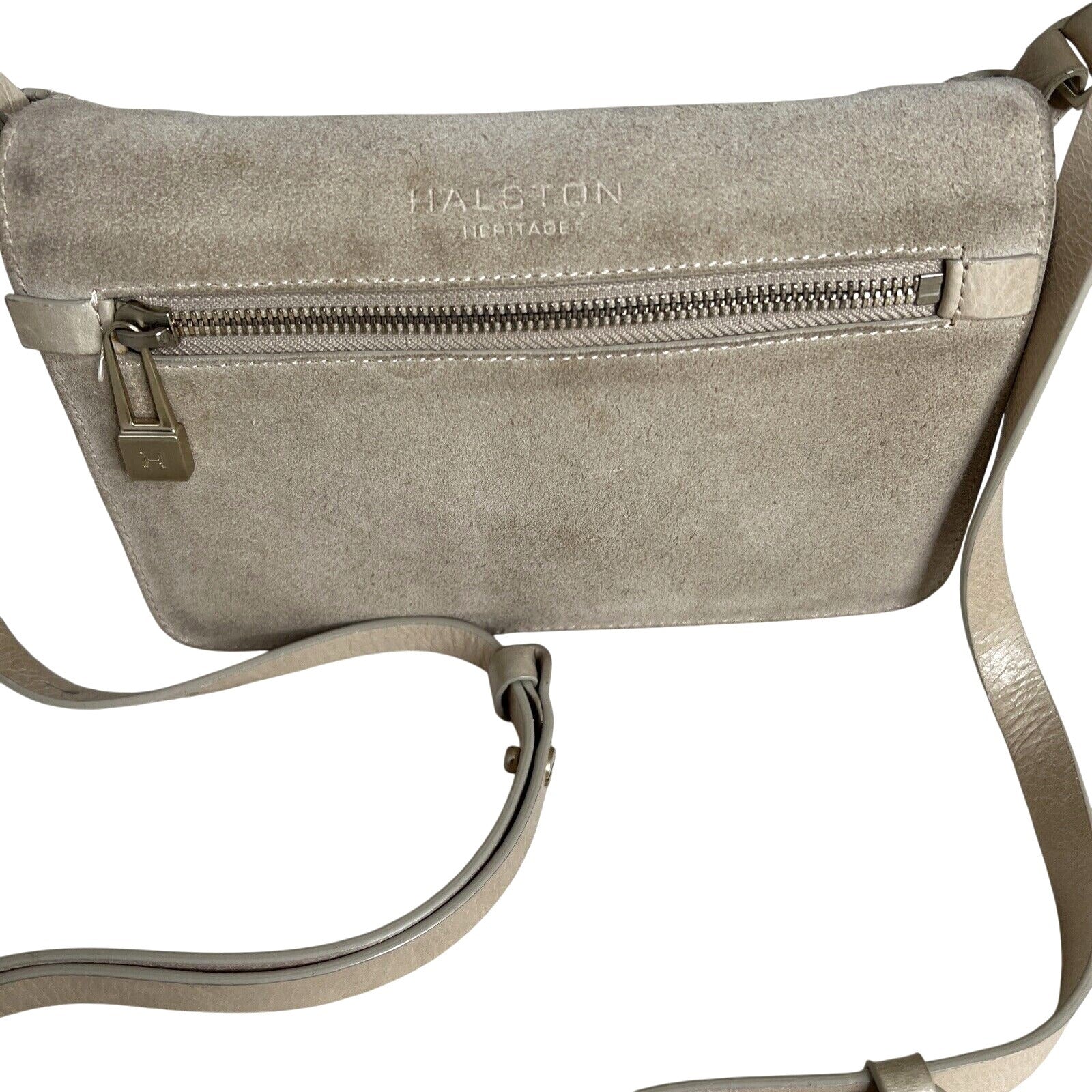 Halston Heritage Beige Leather Crossbody Bag