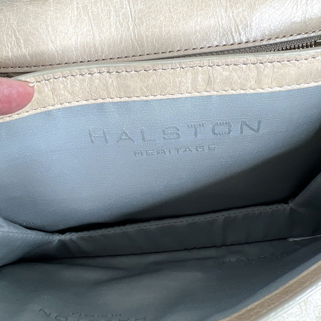 Halston Heritage Beige Leather Crossbody Bag