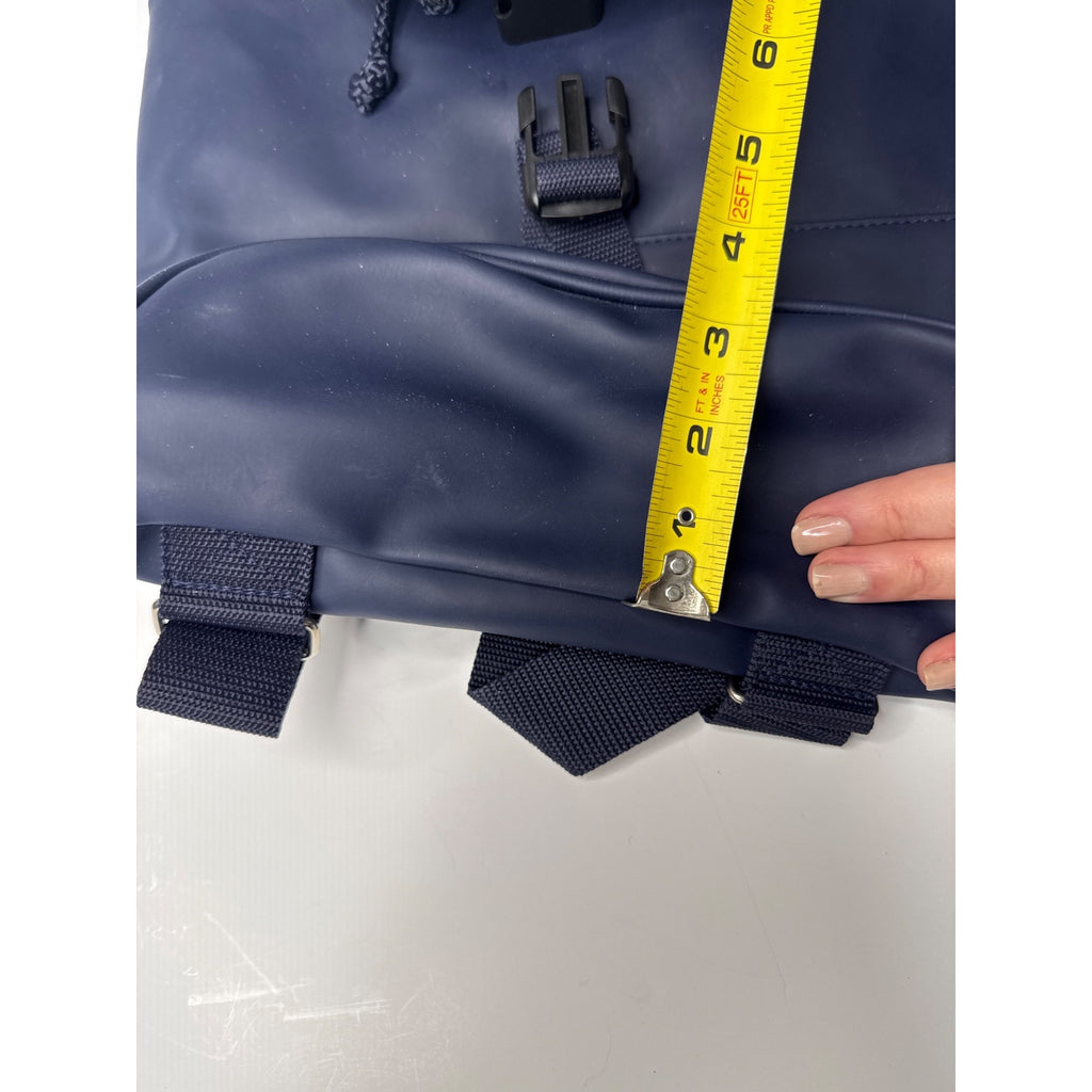Ralph Lauren Navy Blue Mini Backpack With Adjustable Straps Drawstring Closure & Front Buckle For Everyday Use Or Travel