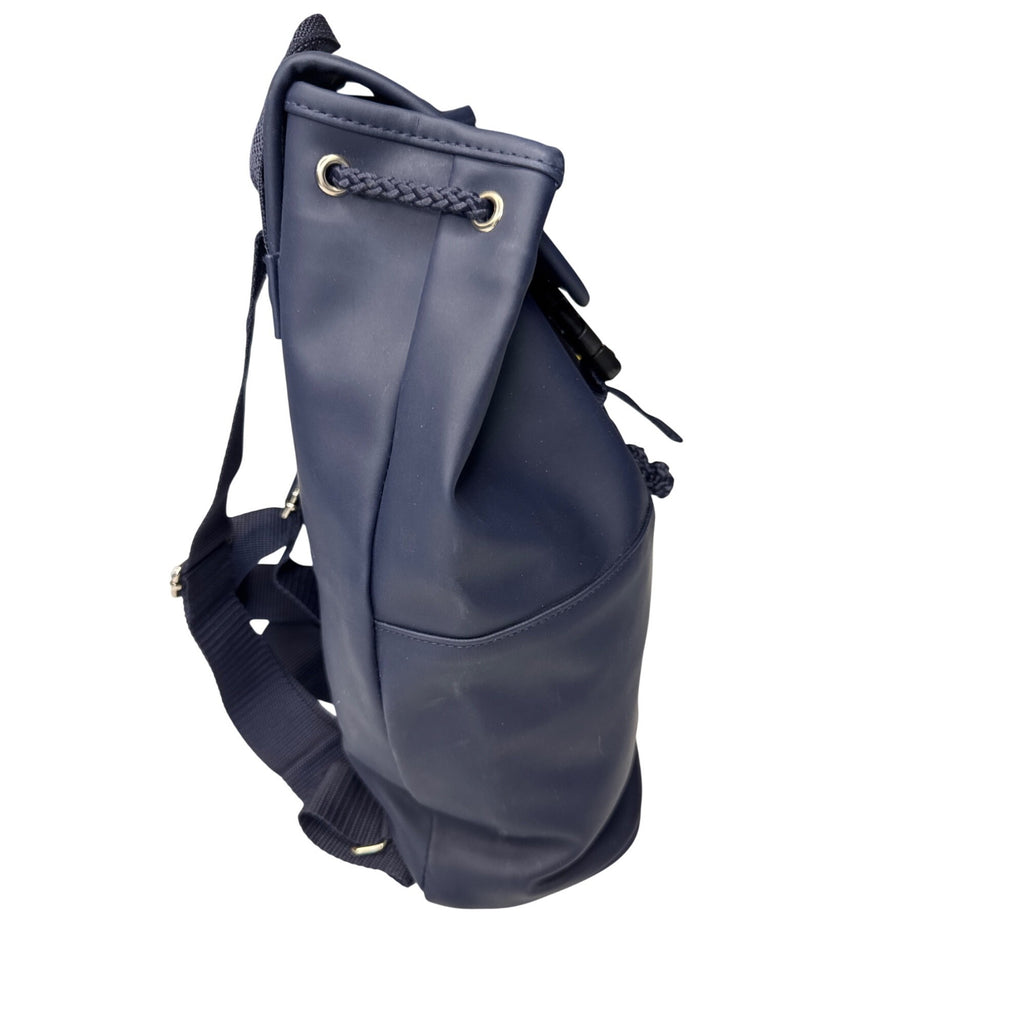 Ralph Lauren Navy Blue Mini Backpack With Adjustable Straps Drawstring Closure & Front Buckle For Everyday Use Or Travel