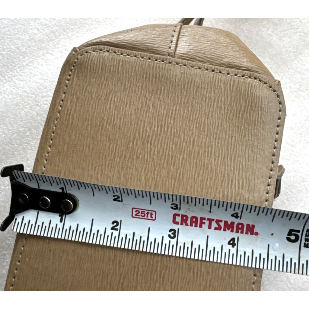 Ralph Lauren Beige Faux Leather Crossbody Bag With Dual-Zip Compartments