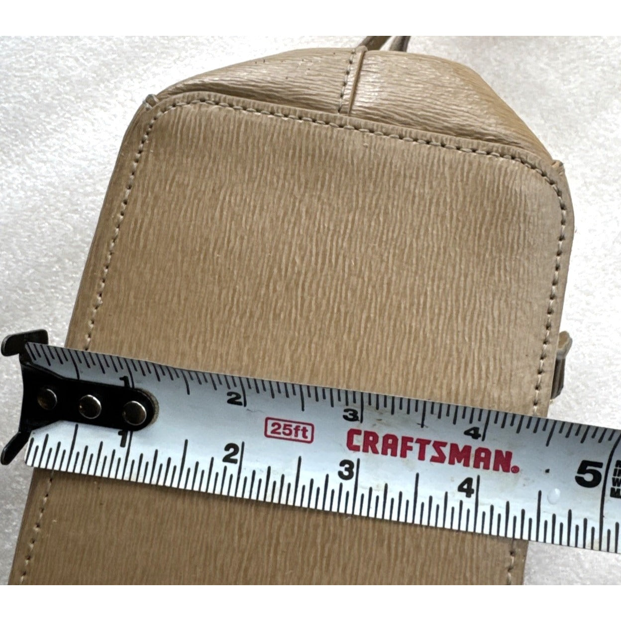 Ralph Lauren Beige Faux Leather Crossbody Bag With Dual-Zip Compartments