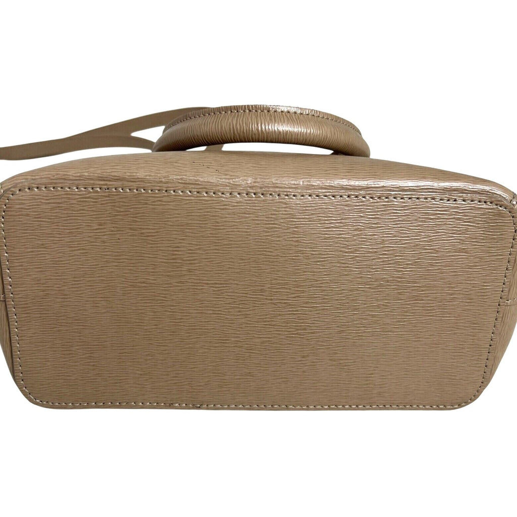 Ralph Lauren Beige Faux Leather Crossbody Bag With Dual-Zip Compartments