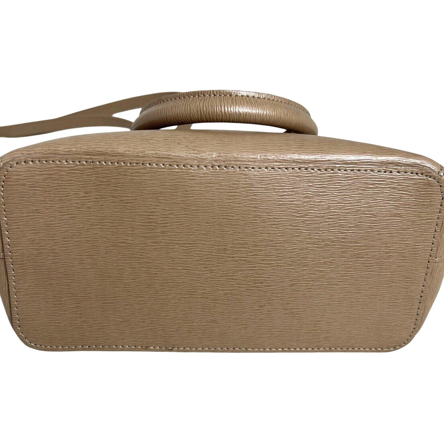 Ralph Lauren Beige Faux Leather Crossbody Bag With Dual-Zip Compartments