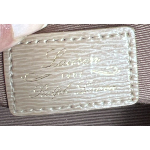 Ralph Lauren Beige Faux Leather Crossbody Bag With Dual-Zip Compartments