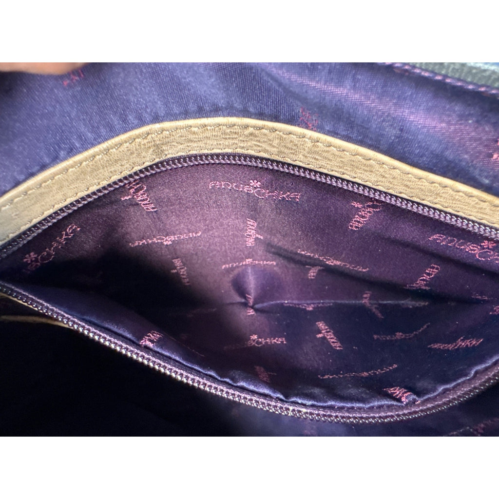 Anushka Hand-Painted Leather Hobo Bag With Adjustable Strap & Bird Design