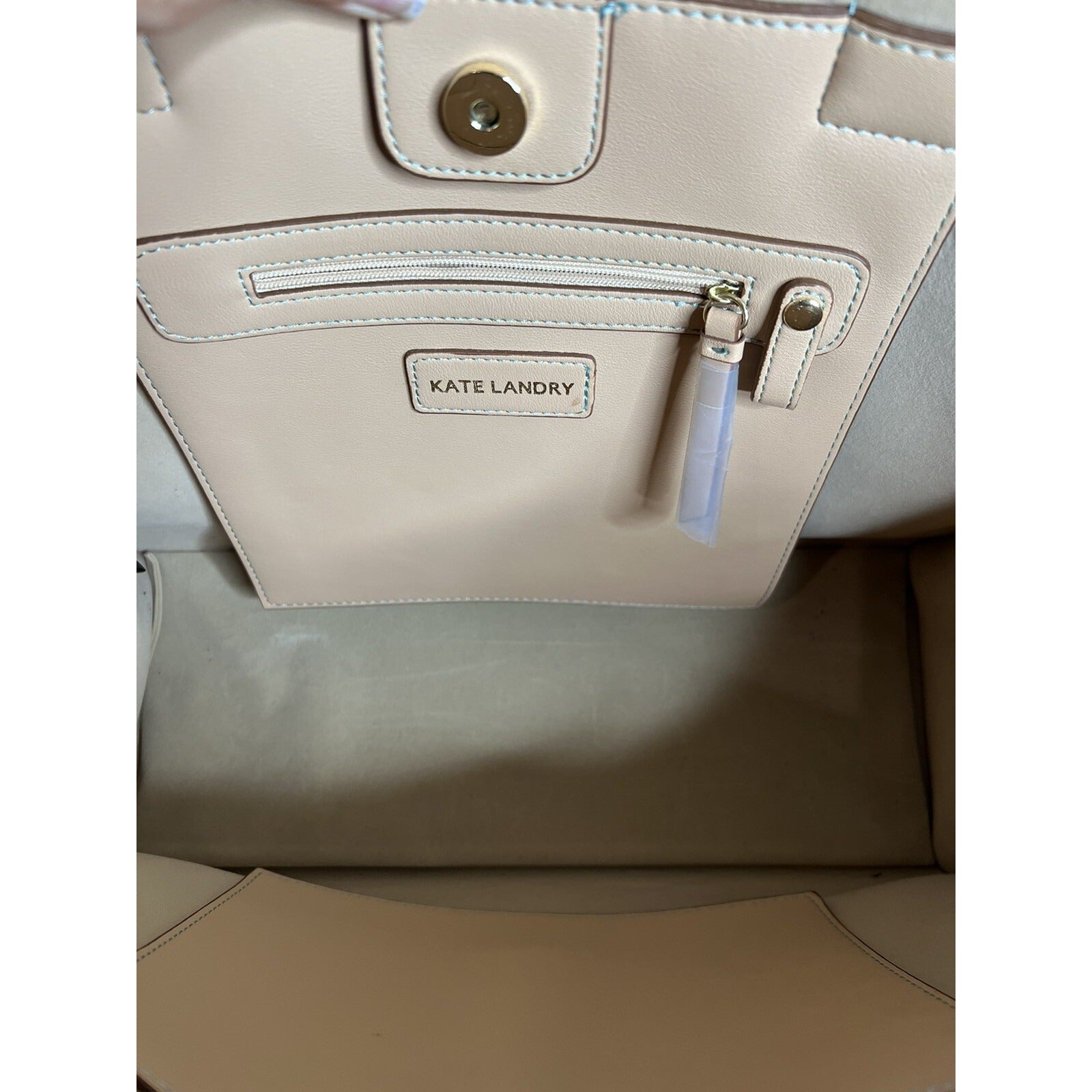 Kate Landry Multicolor Geometric Tote Bag With Tassel Accent & Dual Handles