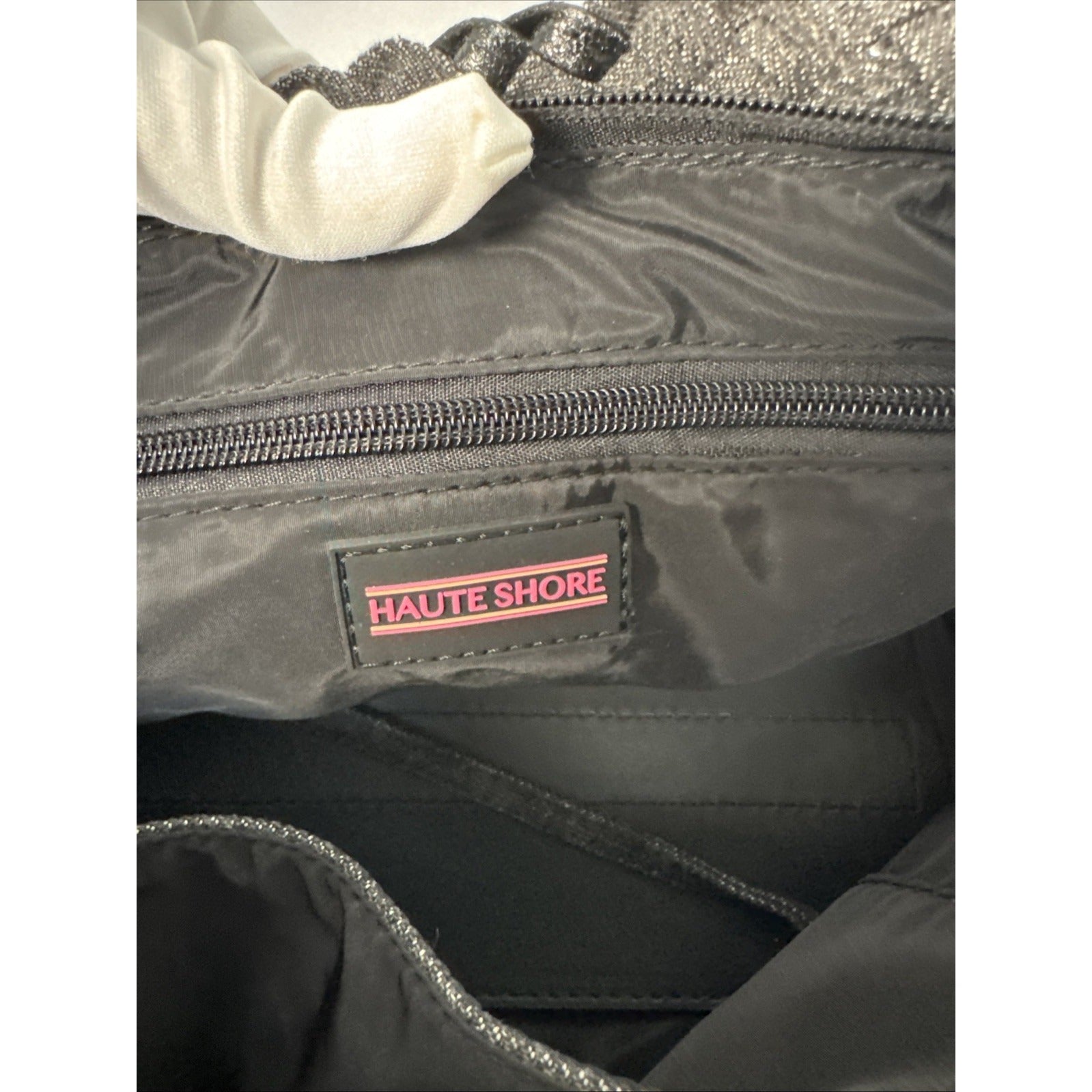 Haute Shore Mark Edge Gray Woven Mini Tote Bag With Top Handles & Detachable Strap