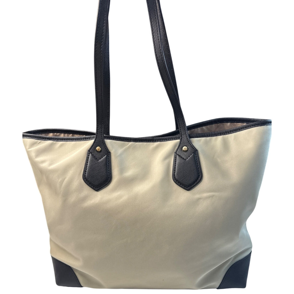 Michael Kors Large Tote Bag Cream & Black With Gold Logo Accents