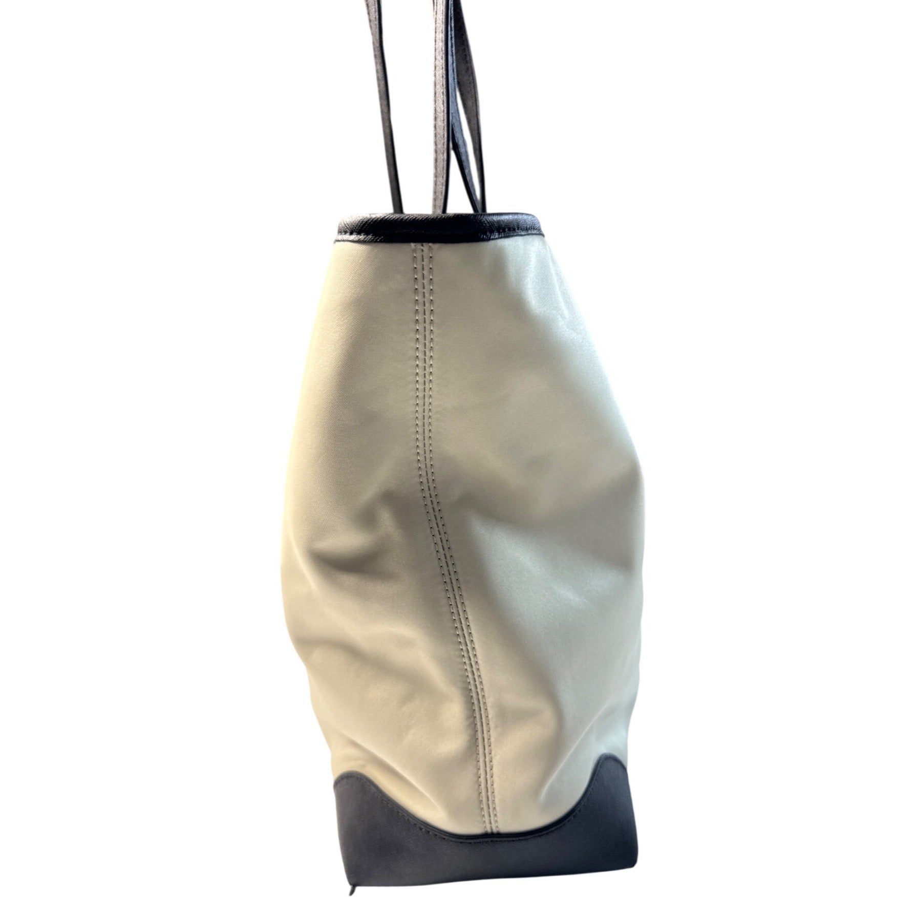 Michael Kors Large Tote Bag Cream & Black With Gold Logo Accents