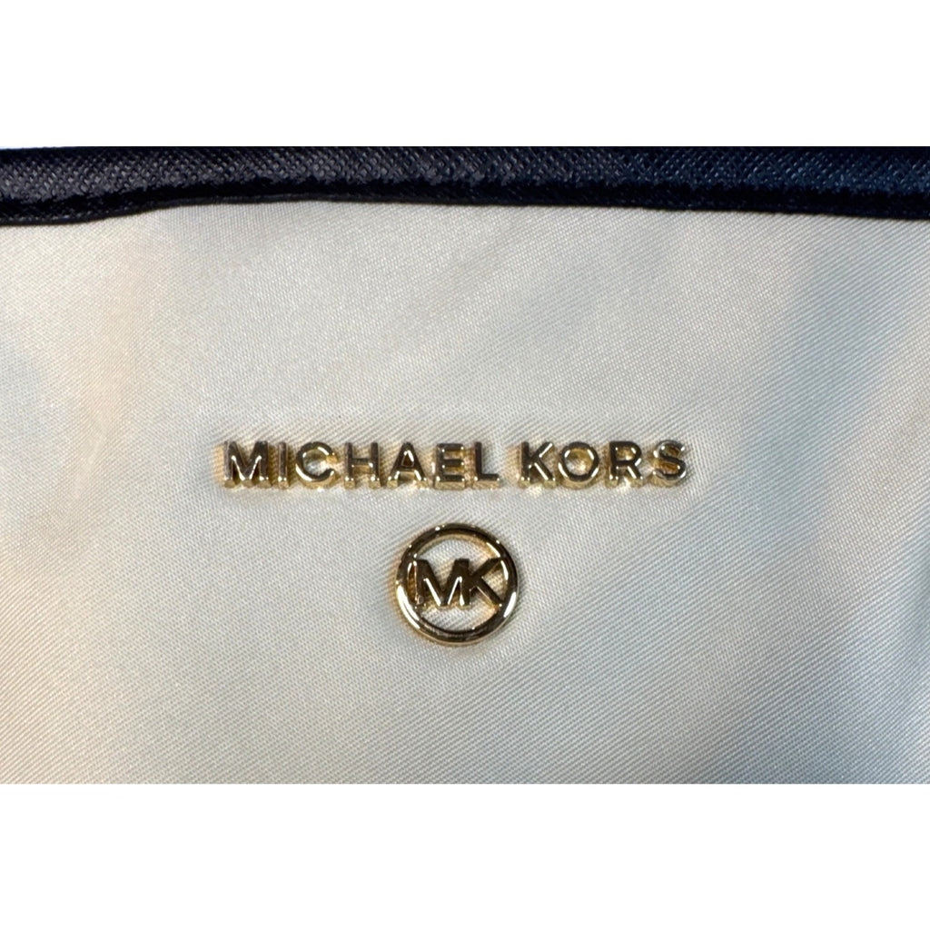 Michael Kors Large Tote Bag Cream & Black With Gold Logo Accents