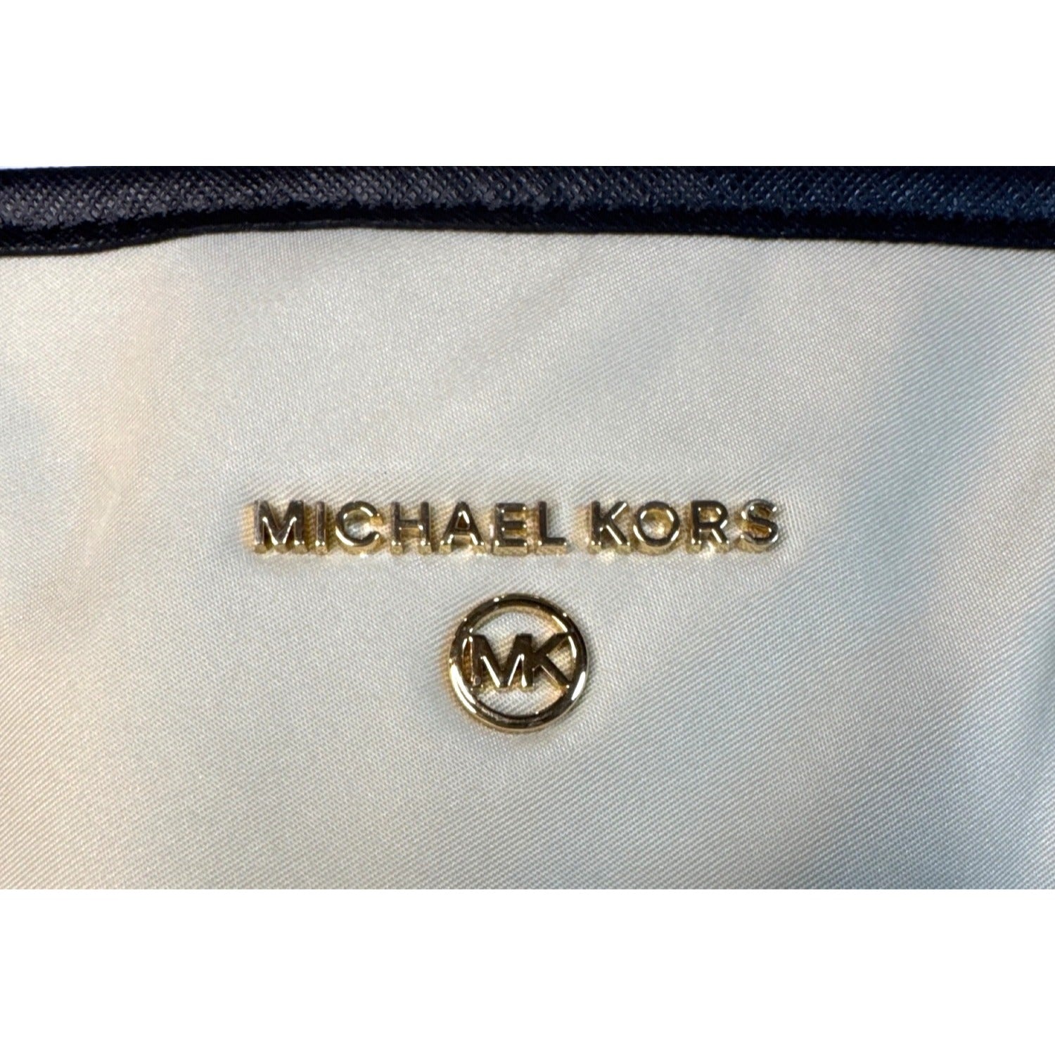 Michael Kors Large Tote Bag Cream & Black With Gold Logo Accents