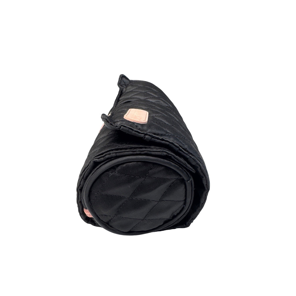 Caboodles Quilted Roll-Up Makeup Organizer With Pink Trim