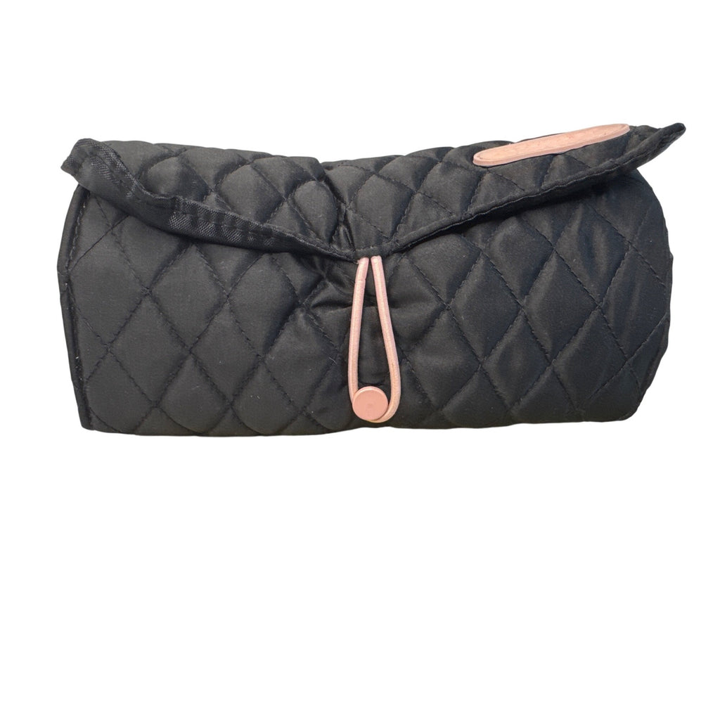 Caboodles Quilted Roll-Up Makeup Organizer With Pink Trim