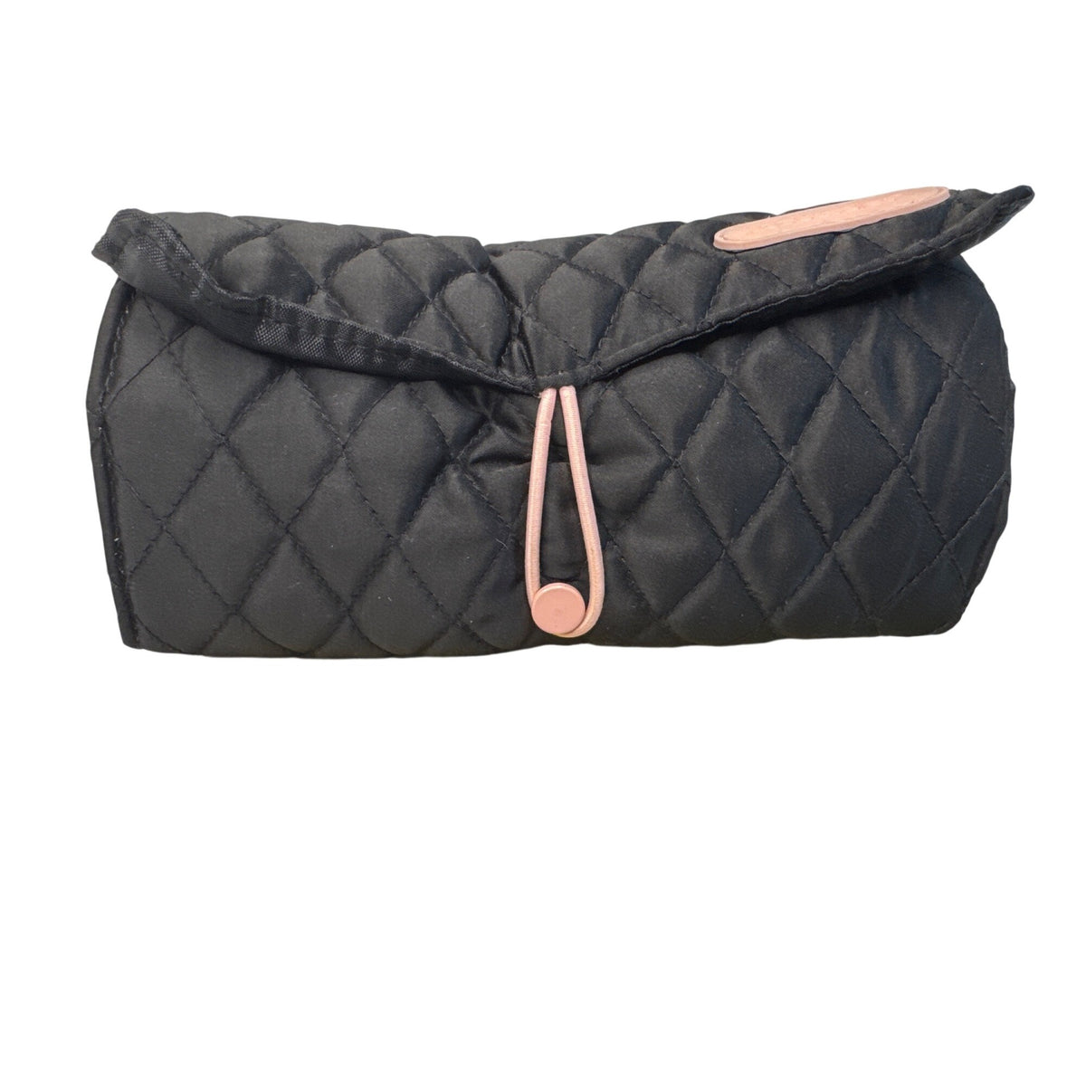 Caboodles Quilted Roll-Up Makeup Organizer With Pink Trim