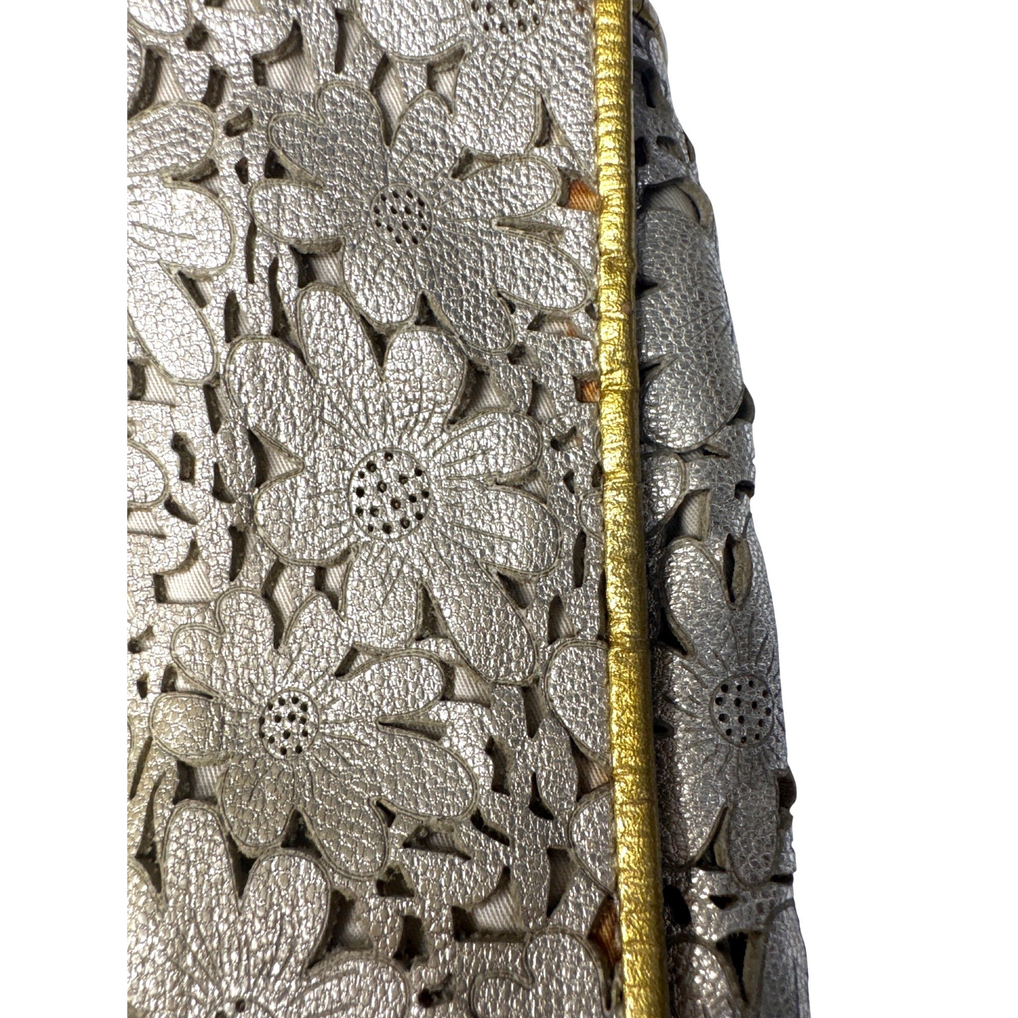 Kate Spade Gold Floral Laser-Cut Leather Crossbody Bag With Chain Strap