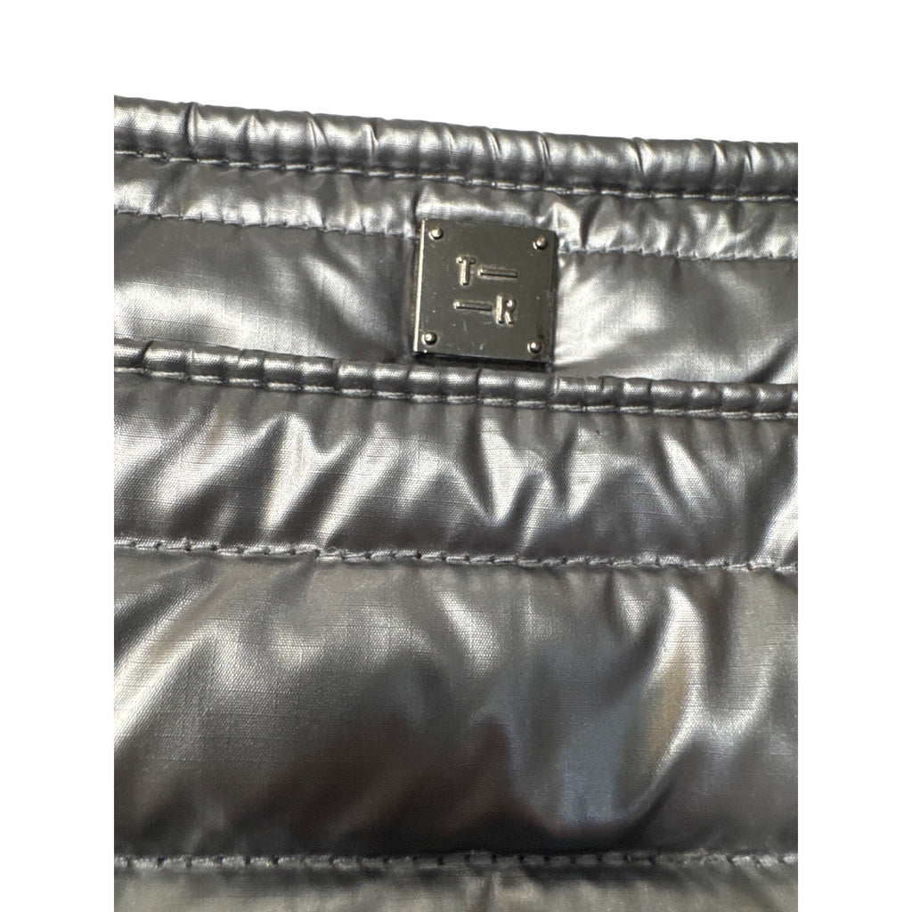 Think Royln Quilted Metallic Black Bum Bag 2.0 With Chain Strap & Zipper Closure For Trendy Everyday Use