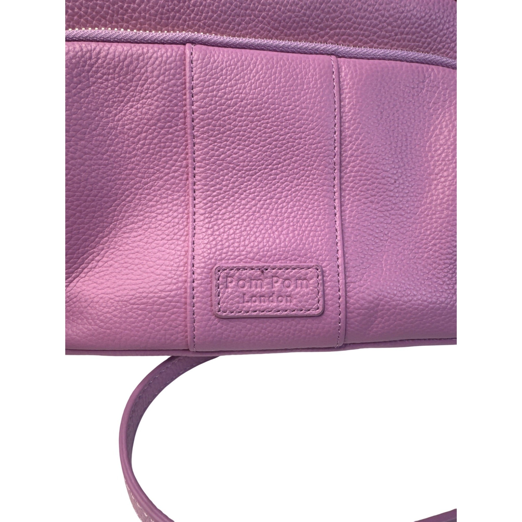 Pom Pom London Lilac Crossbody Bag With Adjustable Strap & Gold Hardware