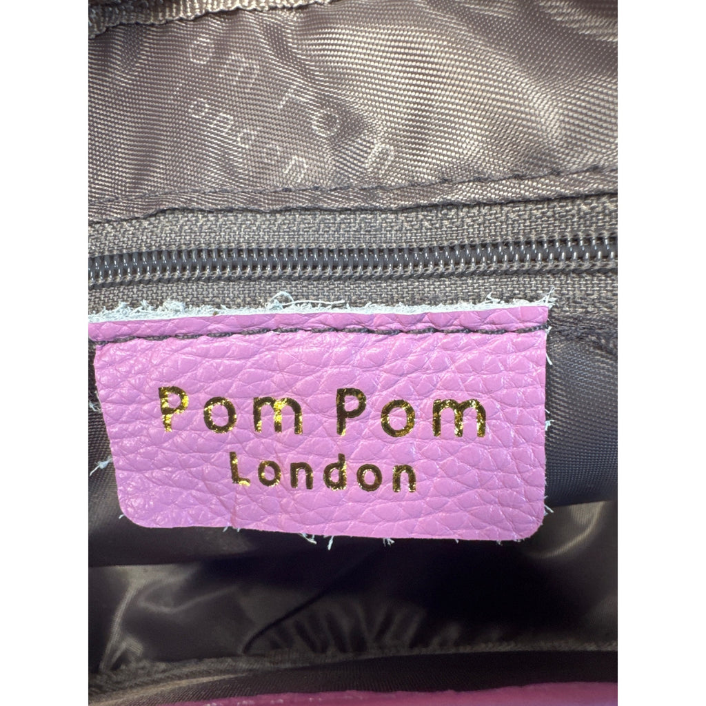 Pom Pom London Lilac Crossbody Bag With Adjustable Strap & Gold Hardware