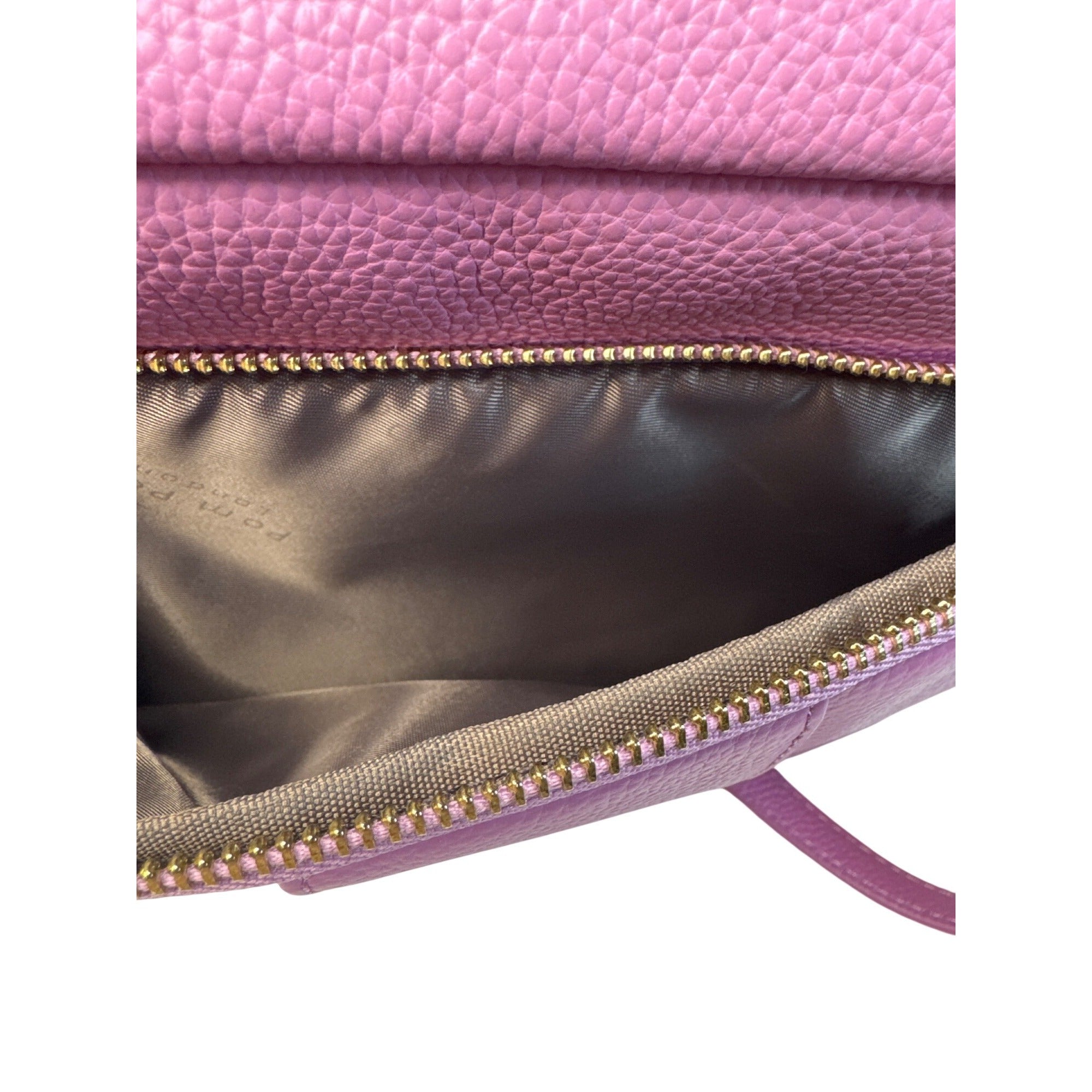 Pom Pom London Lilac Crossbody Bag With Adjustable Strap & Gold Hardware