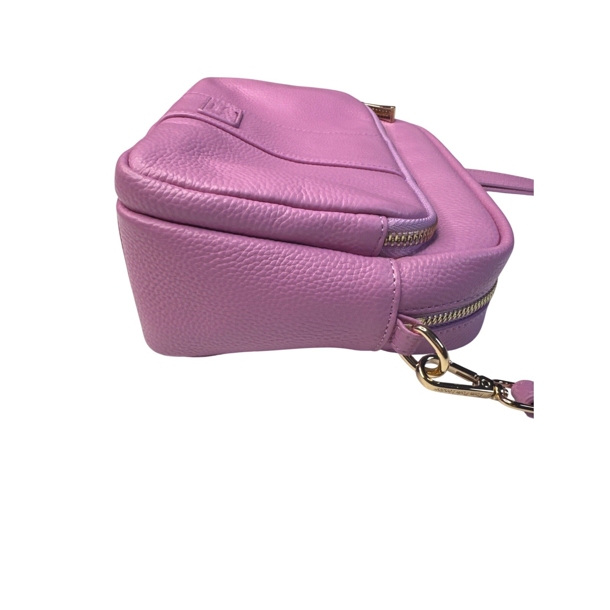 Pom Pom London Lilac Crossbody Bag With Adjustable Strap & Gold Hardware