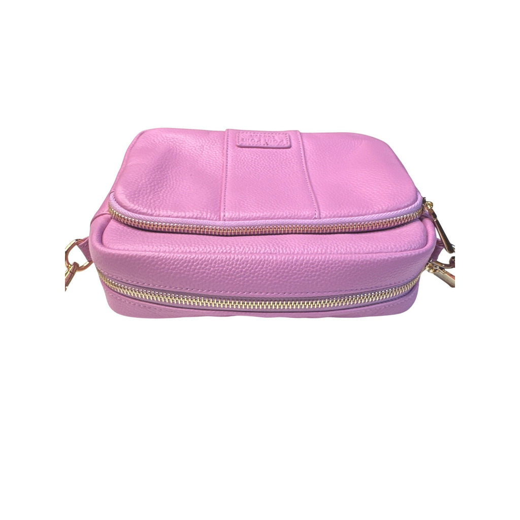 Pom Pom London Lilac Crossbody Bag With Adjustable Strap & Gold Hardware