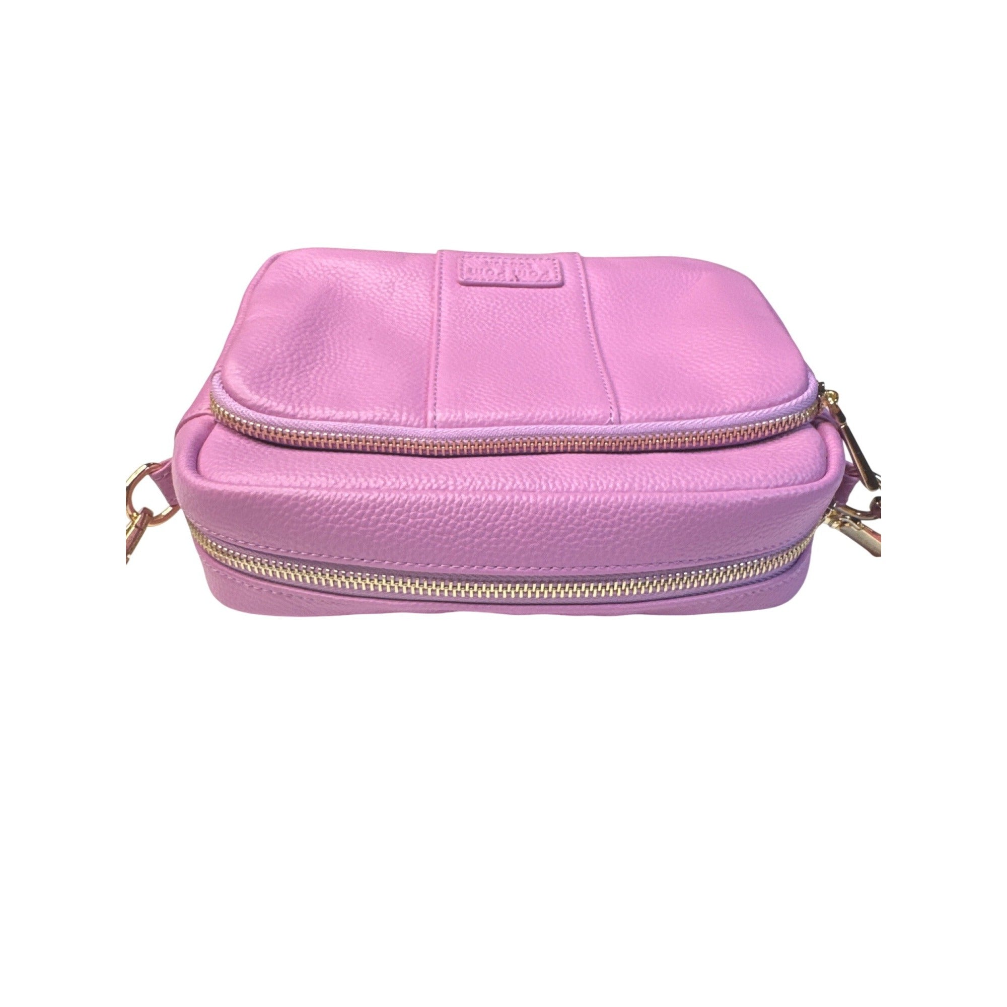 Pom Pom London Lilac Crossbody Bag With Adjustable Strap & Gold Hardware