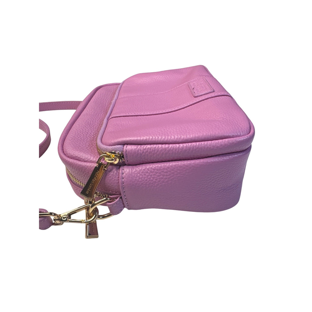 Pom Pom London Lilac Crossbody Bag With Adjustable Strap & Gold Hardware