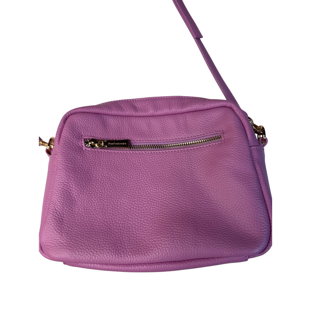 Pom Pom London Lilac Crossbody Bag With Adjustable Strap & Gold Hardware