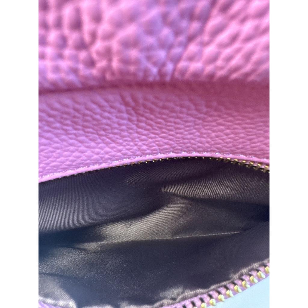 Pom Pom London Lilac Crossbody Bag With Adjustable Strap & Gold Hardware