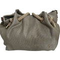 Michael Kors Gold Canvas Bucket Bag With Rope Handles & Gold Accents