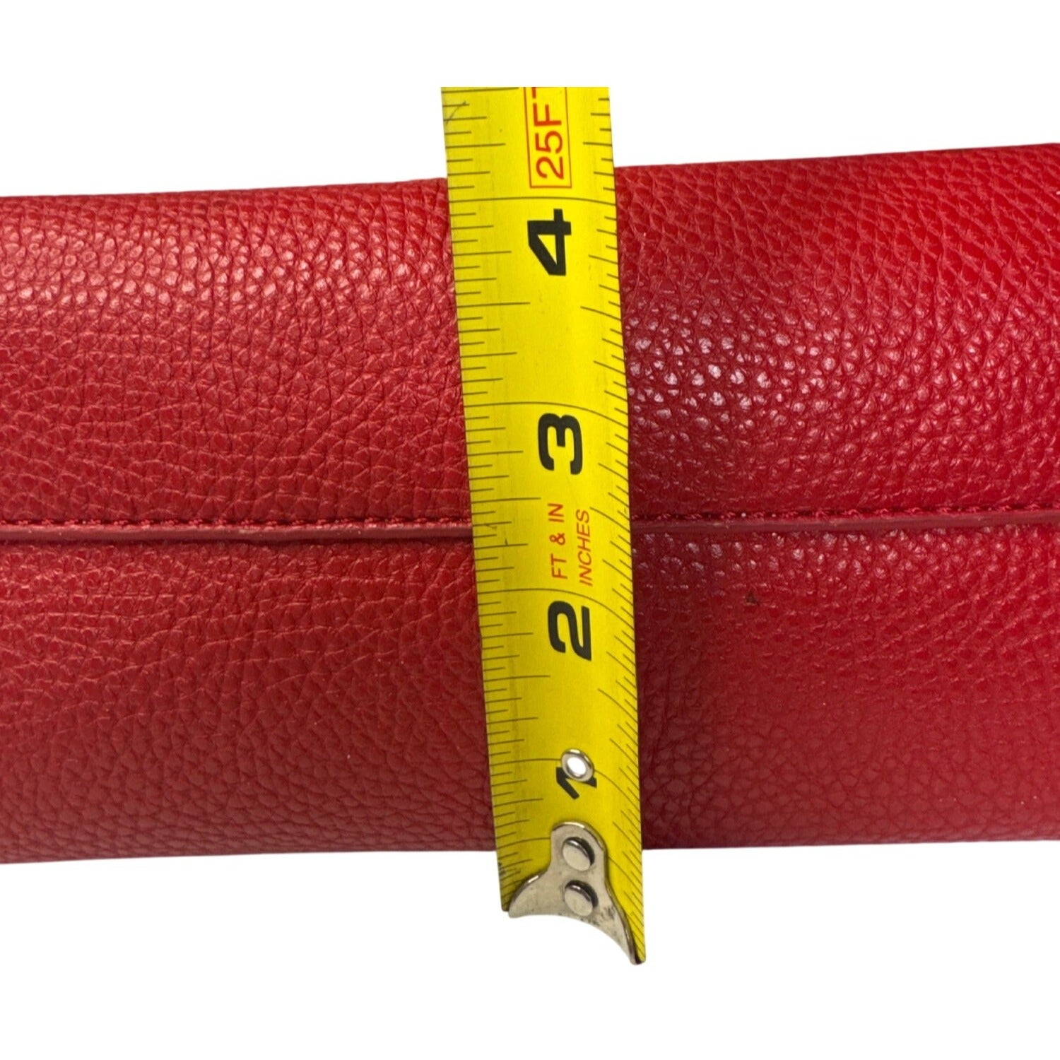 BCBG Paris Red Pebbled Leather Shoulder Bag With Charm & Dust Bag
