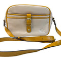 Patricia Nash Ivory/ellow Leather Crossbody Purse W/Buckle Detail/Adjust. Strap