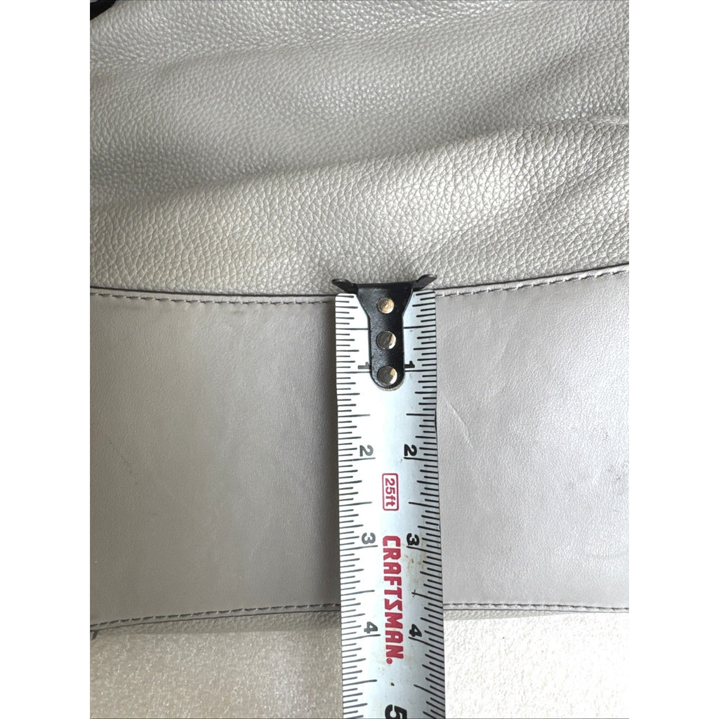 Michael Kors Gray Leather Hobo Bag With Adjustable Strap & Metal Feet
