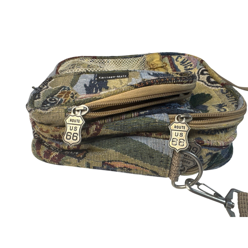 Route 66 Tapestry Utility Bag Crossbody Messenger Karriage Mate Vintage