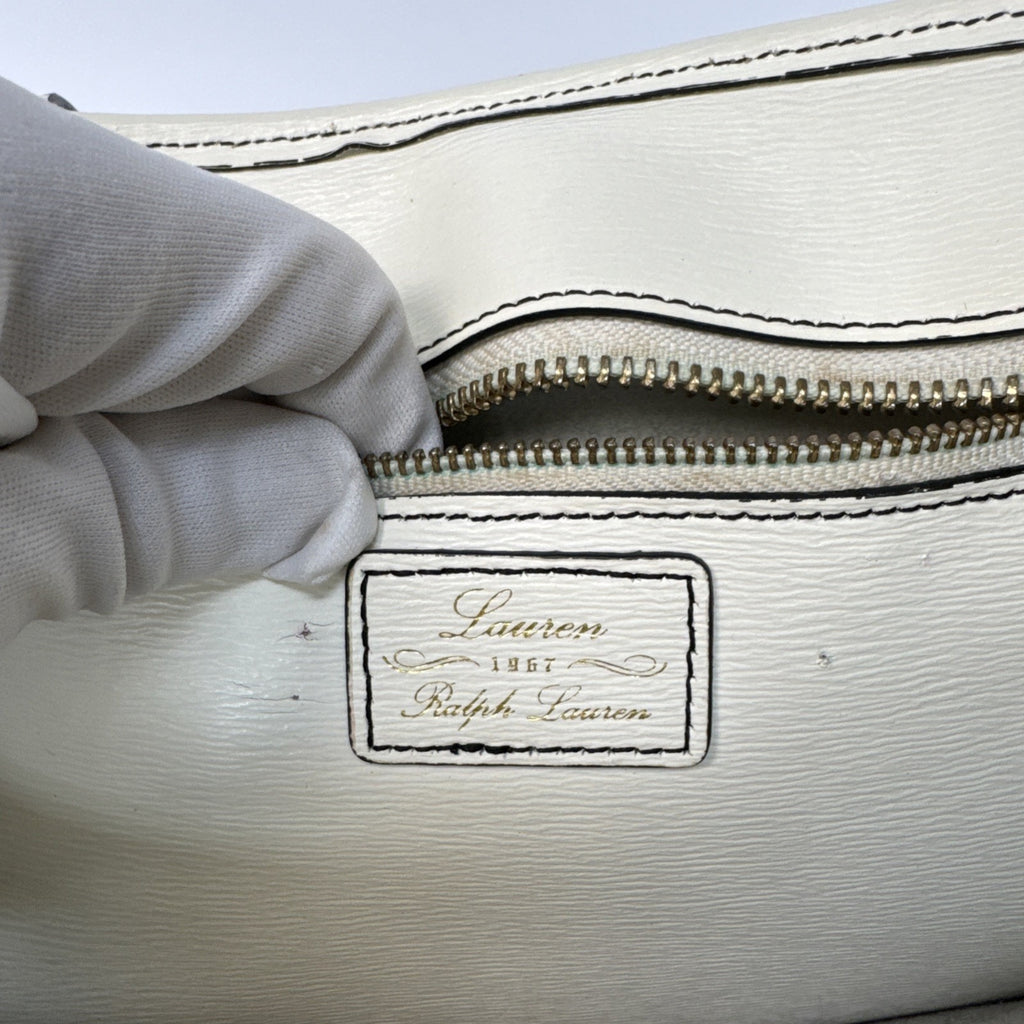 Ralph Lauren RLL Ivory Leather Tote Bag
