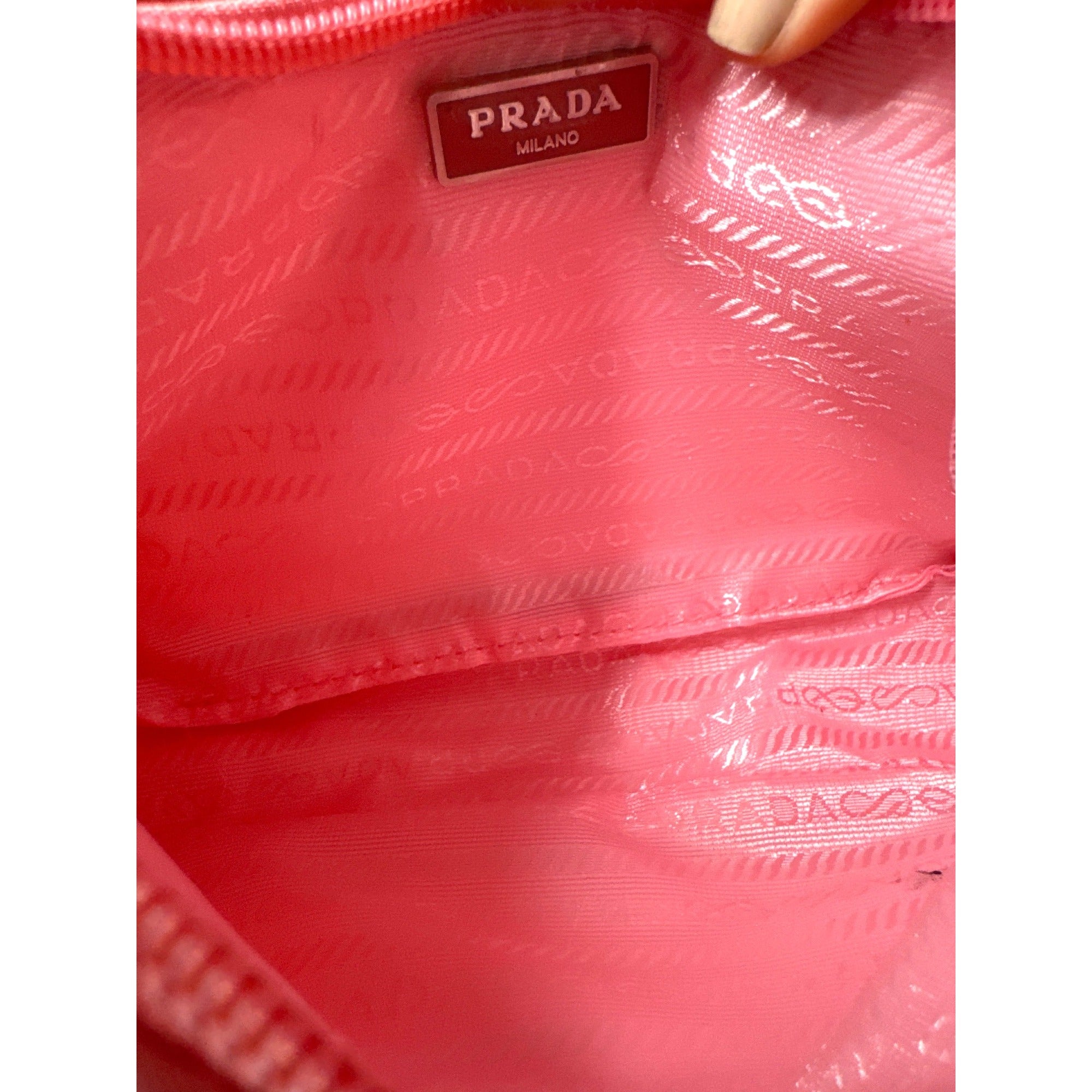 Pink Nylon Mini Shoulder Bag With Zip Closure