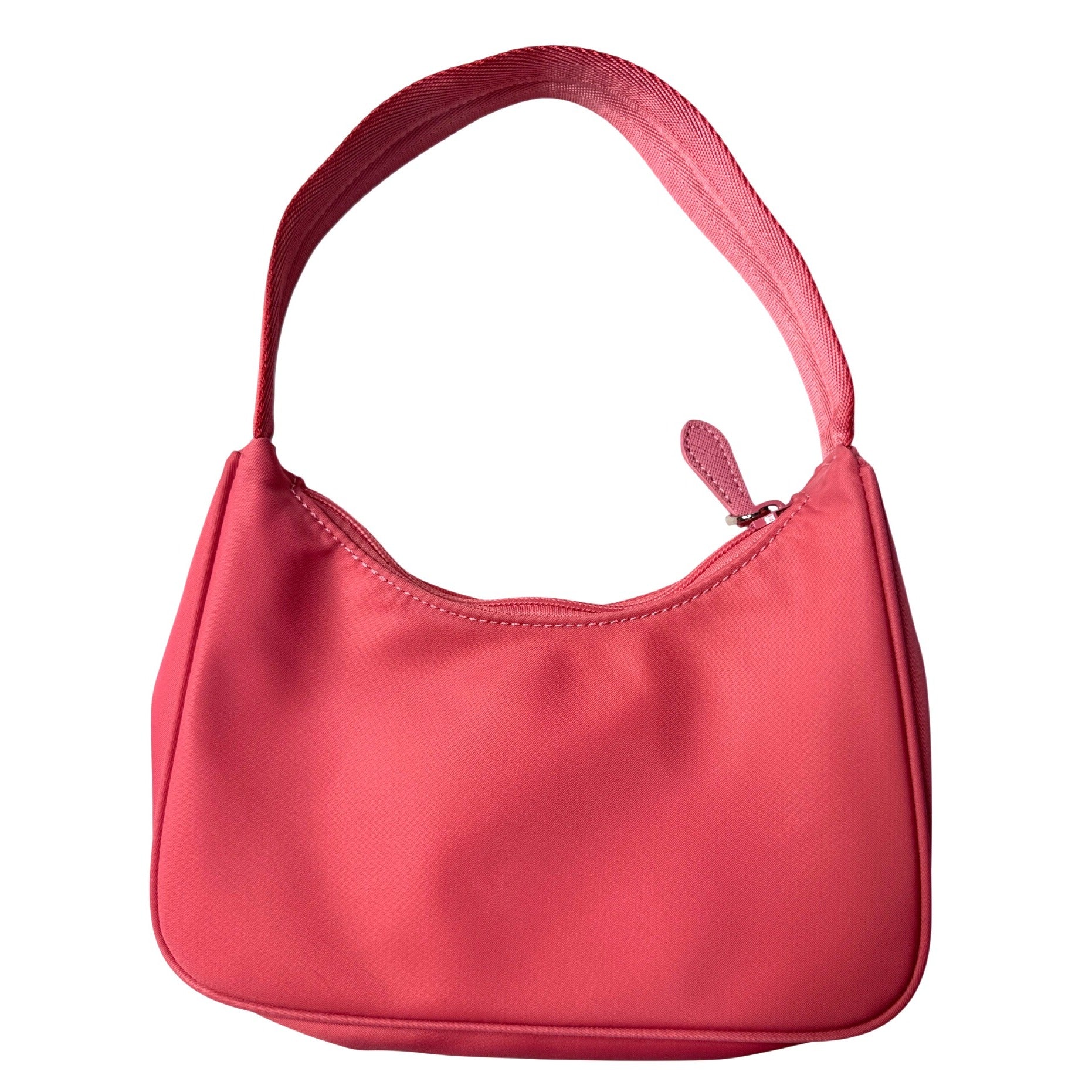 Pink Nylon Mini Shoulder Bag With Zip Closure