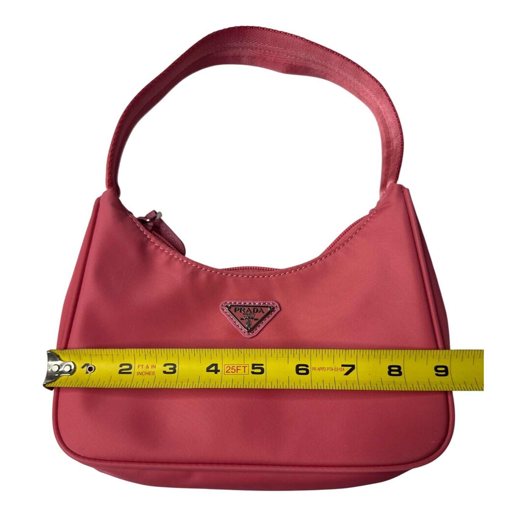 Pink Nylon Mini Shoulder Bag With Zip Closure
