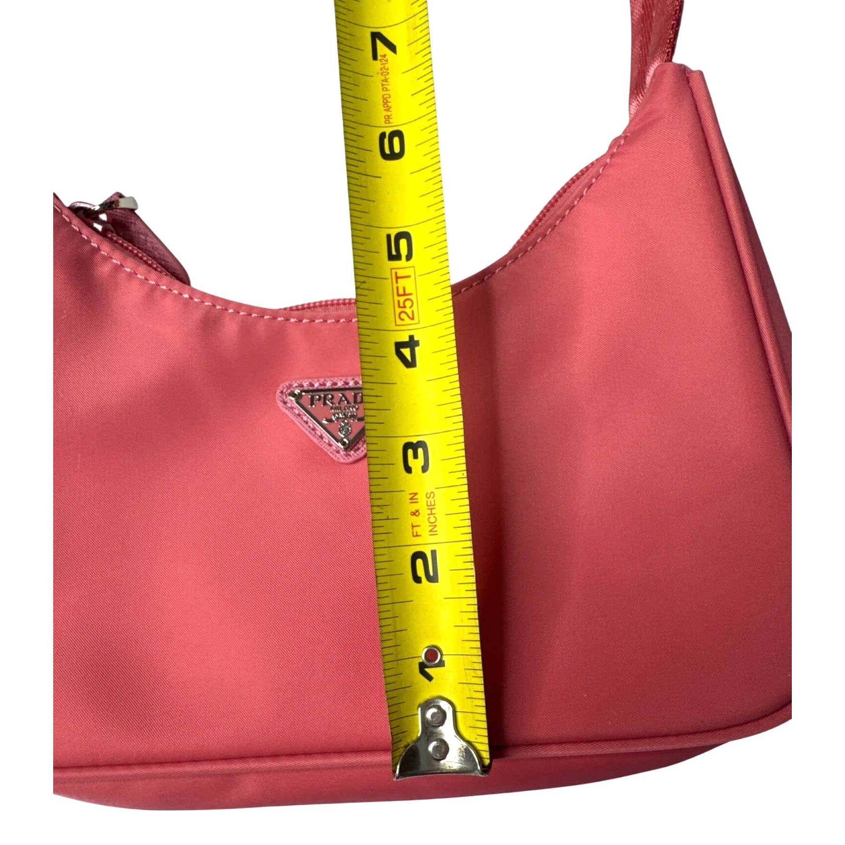 Pink Nylon Mini Shoulder Bag With Zip Closure