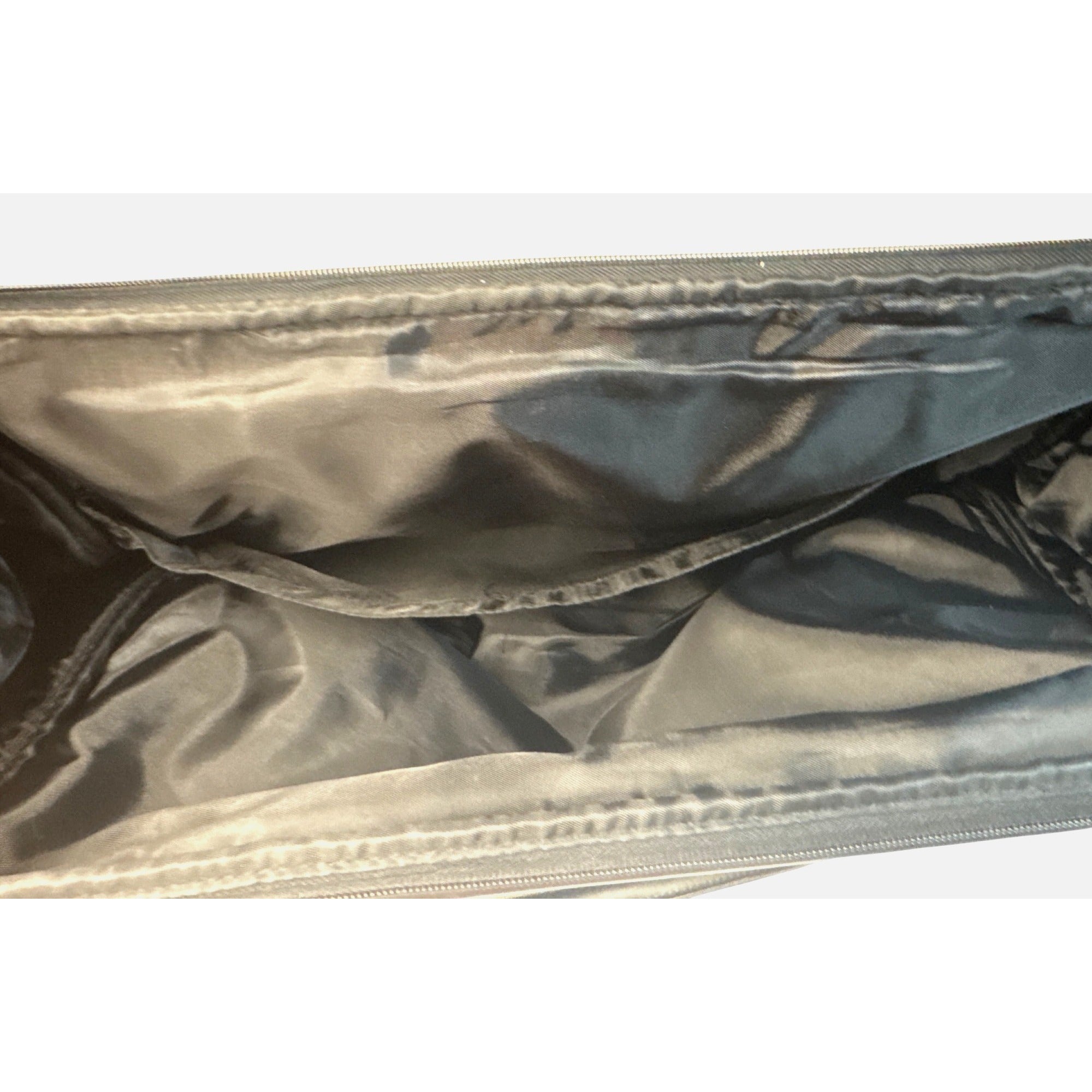 Bueno Black & Gold Tapestry Handbag With Leather Trim & Metal Feet