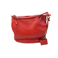 Gianni Chiarini Red Leather Shoulder Bag With Zipper & Detachable Strap - Chic Everyday Style