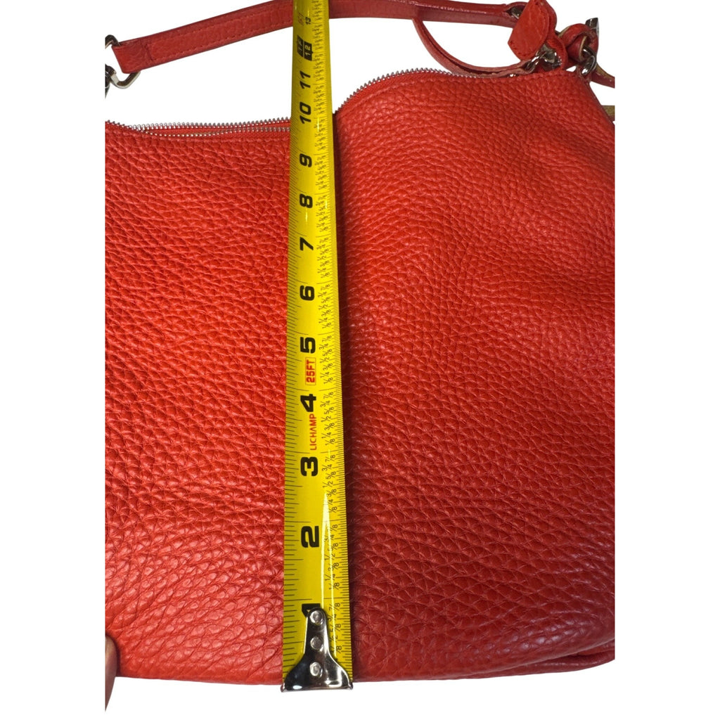 Gianni Chiarini Red Leather Shoulder Bag With Zipper & Detachable Strap - Chic Everyday Style