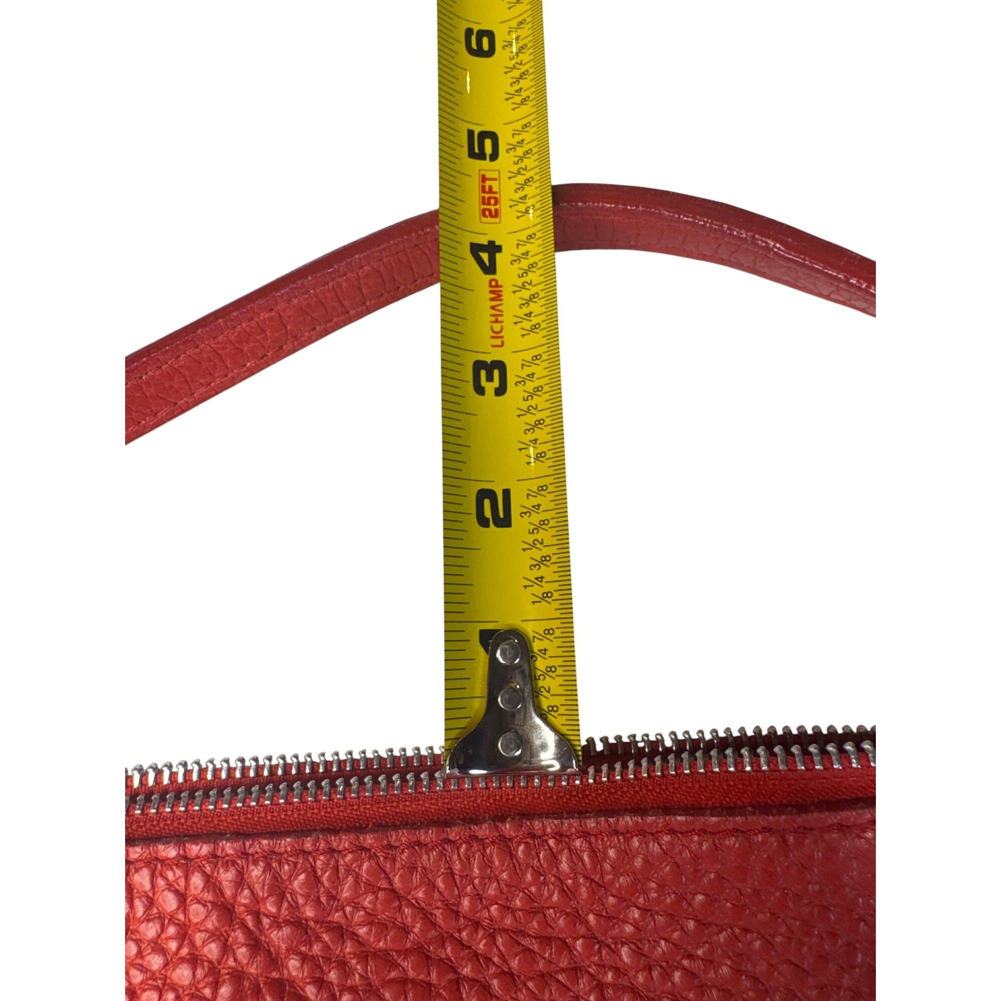 Gianni Chiarini Red Leather Shoulder Bag With Zipper & Detachable Strap - Chic Everyday Style