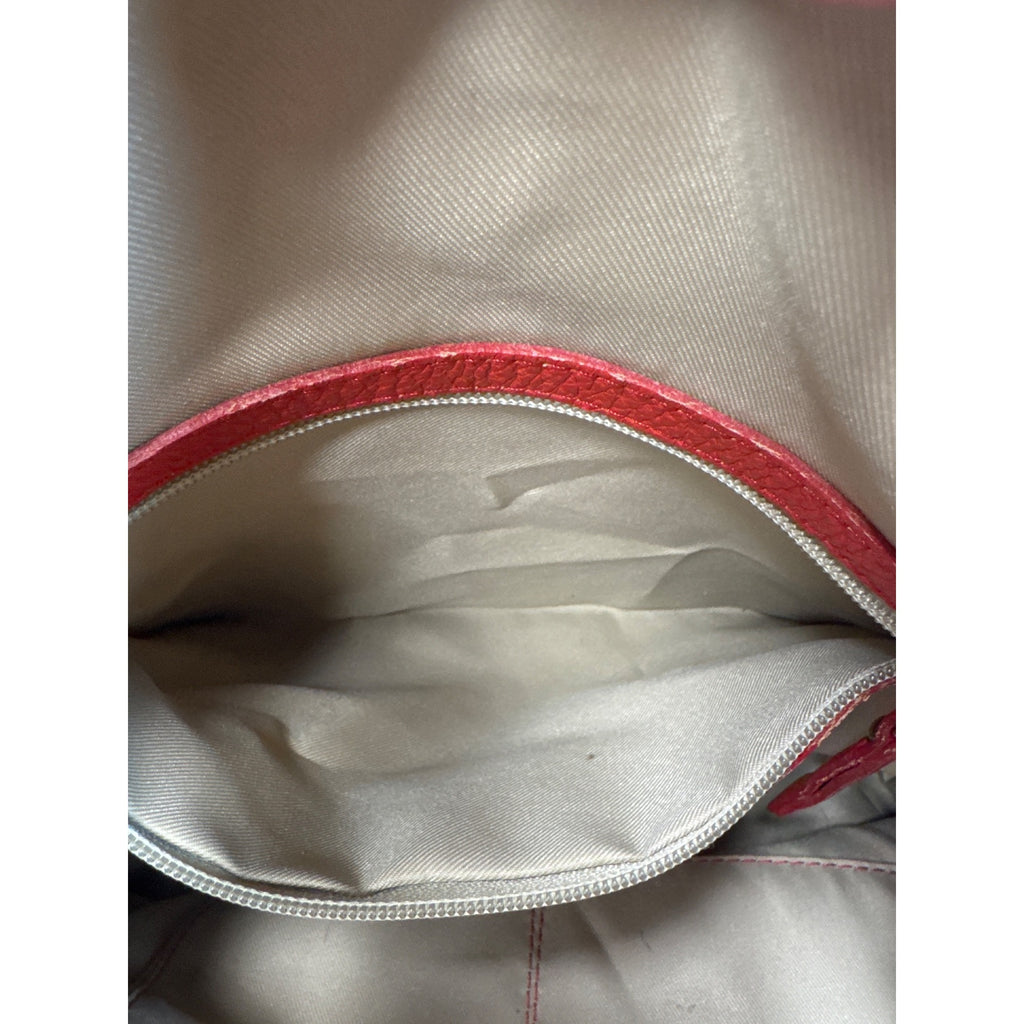 Gianni Chiarini Red Leather Shoulder Bag With Zipper & Detachable Strap - Chic Everyday Style