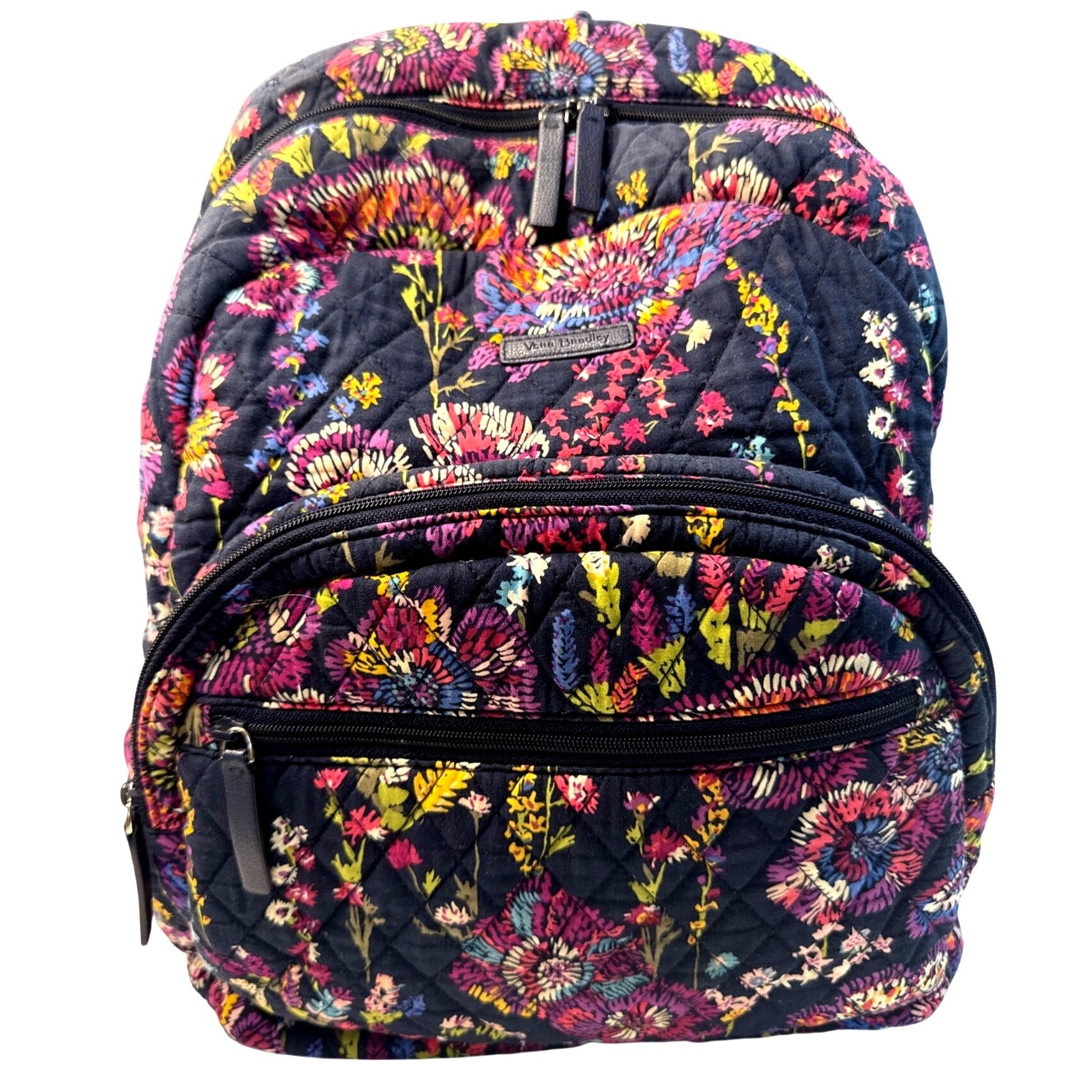 Vera Bradley Quilted Floral Backpack W/Umbrella & Cosmetic Pouches