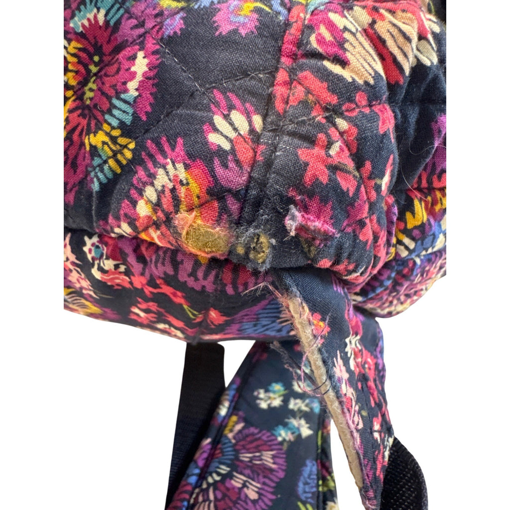 Vera Bradley Quilted Floral Backpack W/Umbrella & Cosmetic Pouches