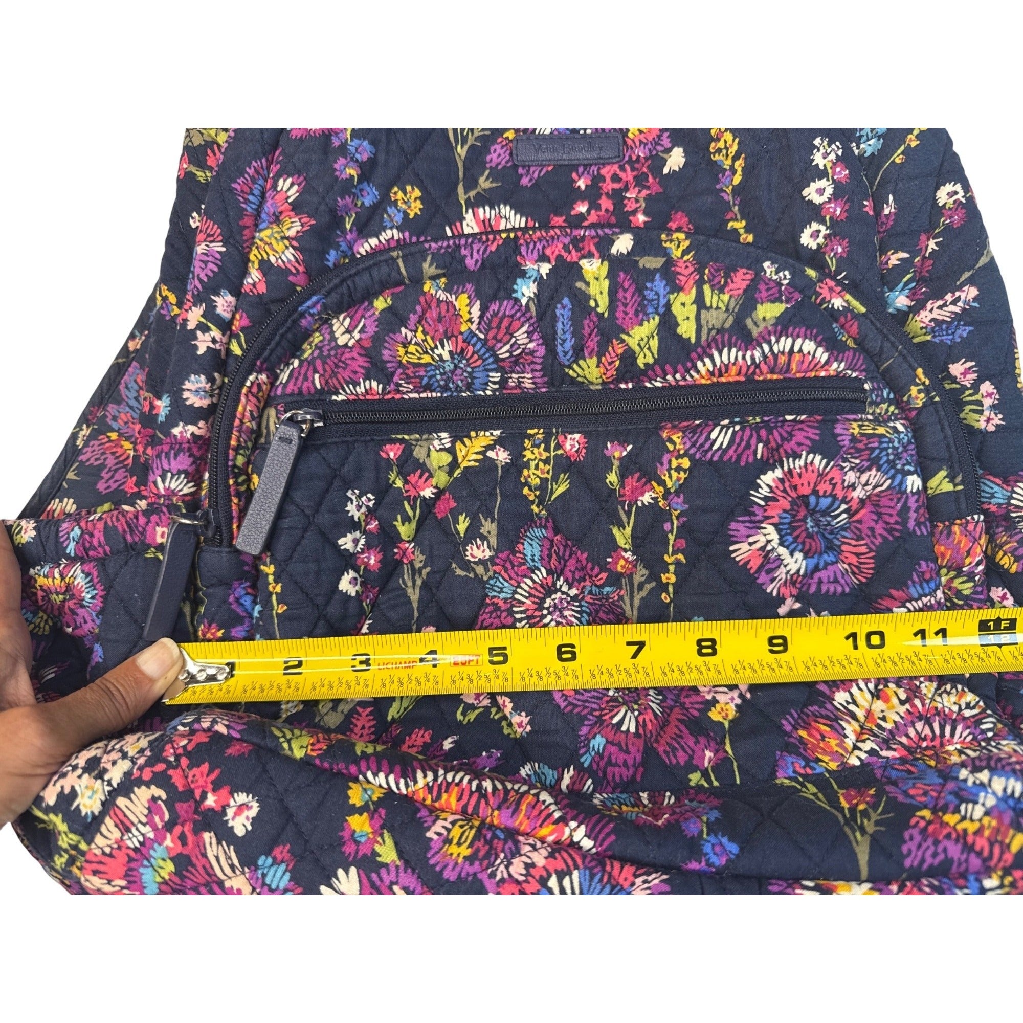 Vera Bradley Quilted Floral Backpack W/Umbrella & Cosmetic Pouches