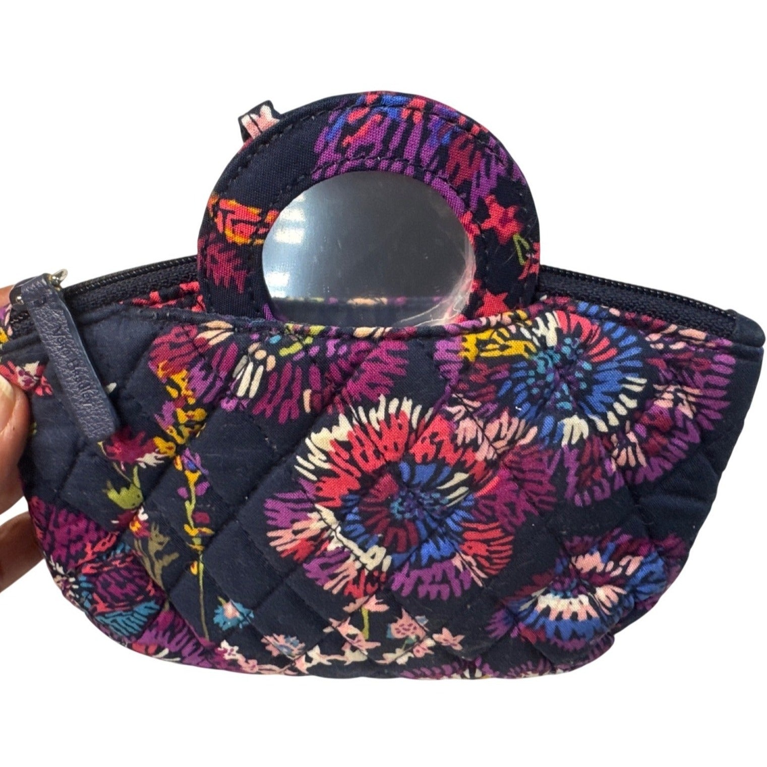 Vera Bradley Quilted Floral Backpack W/Umbrella & Cosmetic Pouches